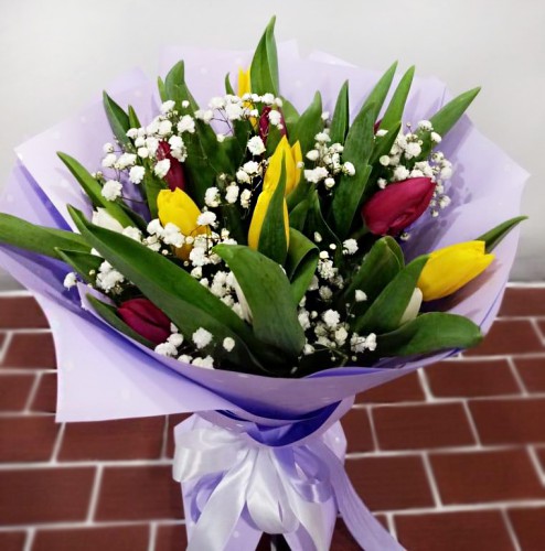 Букет из 27 тюльпанов