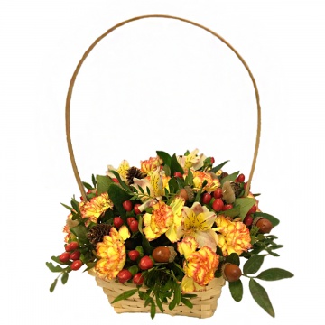 Композиции цветов в корзине купить недорого с доставкой в Московскойобласти