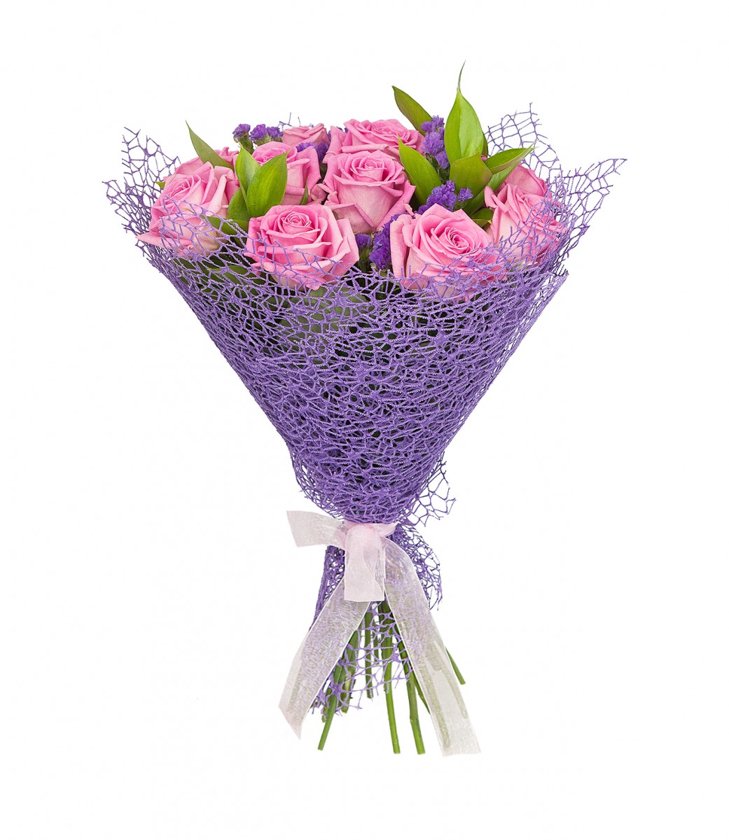 Купить букет розовых роз Аква 11 штук  с доставкой в Московской .